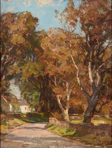 Vejkant nær Colvend Manse, Dalbeattie (olie på lærred)