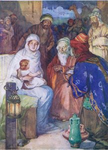 Østens vismænd, fra The Bible Picture Book udgivet af Thomas Nelson, ca.1950
