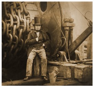 Isambard Kingdom Brunel af affyringskæderne fra SS Great Eastern, 1857
