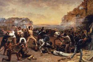 Alamos fald eller Crocketts sidste kamp af Robert Jenkins Onderdonk
