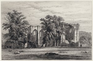 Furness Abbey (ætsning) af Robert Kent (after) Thomas