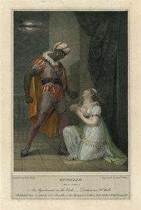 Illustration til Shakespeares Othello, 4. akt. Scene 2 (farvet indgravering)