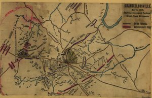 Chancellorsville, 2. maj 1863, viser Stonewall Jacksons store flankebevægelse LOC gvhs01.vhs00287