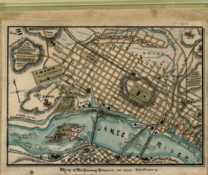 Kort over Richmond, Virginia ... 1863. LOC gvhs01.vhs00051 af Robert Knox Sneden