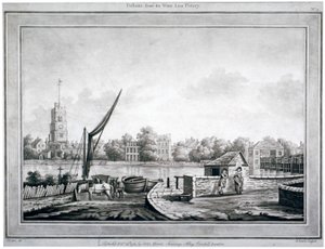 Udsigt over Fulham fra White Lion Inn, Putney, London, 1783
