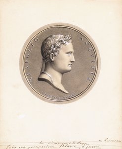 Kejser Napoleon I, i profil til højre - Et design til en medalje af Robert Lefevre