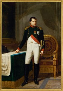 Kejser Napoleon I som oberst i Chasseurs a cheval de la garde ... (maleri på lærred) af Robert Lefevre