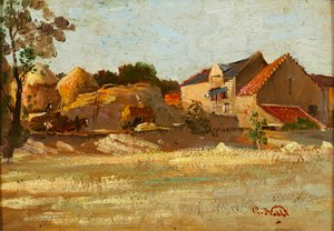 En East Lothian Farm (olie ombord)