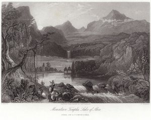 Bjergtempler ved Aboo-søen af Robert Melville Grindlay