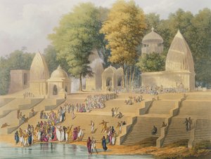 Forberedelse til en Suttee eller Immolation of a Hindoo Widow, fra bind I af 