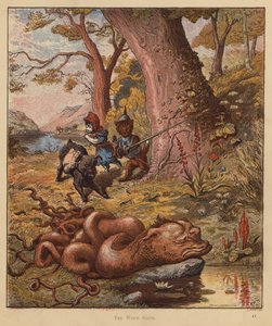 The Kitten Pilgrims: The Worm Sloth (farve litho) af Robert Michael Ballantyne