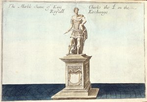 Marmorstatue af kong Charles II (1630-85) på Royal Exchange, fra 