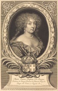 Marie-Jeanne-Baptiste, hertuginde af Savoyen af Robert Nanteuil after Laurent Dufour