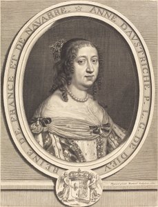 Anne af Østrig, dronning af Frankrig og Navarra af Robert Nanteuil after Pierre Mignard I