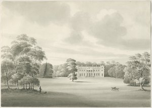 Chillington Hall: sepia tegning af Robert Noyes
