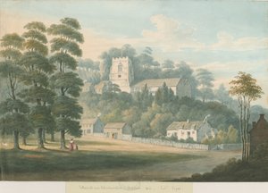 Tettenhall Church and Village: watercolor painting, 1826 dani af Robert Noyes