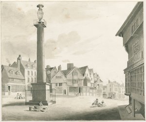 Wolverhampton - Market Place: sepia-tegning og [midten af det 19. århundrede] (tegning)