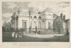 Wolverhampton - The Roman Catholic Chapel: lithograph, nd [c 1844] dani af Robert Noyes