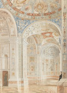 Interiør af Villa Madama med dekorationer af Giulio Romano og Baldassare Peruzzi, 1897. af Robert Oerley