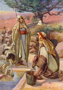 Rachel At The Well (farve litho) af Robert Payton Reid
