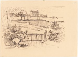 Porten til bondegården, Pont-Aven af Robert Polhill Bevan