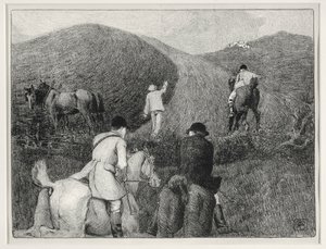 Jagtscene (litho) af Robert Polhill Bevan