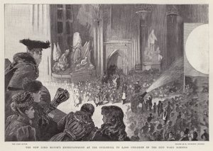 Den nye Lord Mayors underholdning i Guildhall til 2000 børn fra City Ward Schools of London af Robert Ponsonby (after) Staples