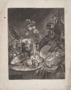 Stilleben med tankard og dessertret af Robert Robinson