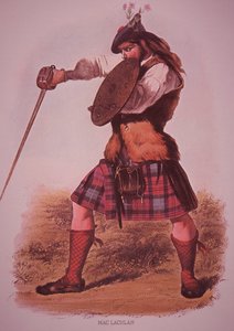 Warrior of the Clan MacLachlan, indgraveret af L. Dickinson af Robert Ronald (after) McIan