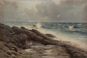 Rocky Coastline (olie på lærred)