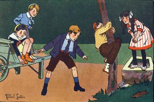 En kat aborre. Indgravering i "" Hvad spiller vi? “” af E. Weber med akvareltegninger af Robert Salles (1871-1929). Librairie Garnier Freres, Paris af Robert Salles
