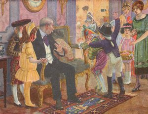 En børnefest (farvelitografi)