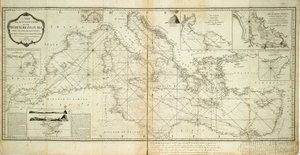 Et nyt og nøjagtigt kort over Middelhavet fra de seneste opmålinger, fastslået og reguleret af astronomiske observationer af Robert Sayer