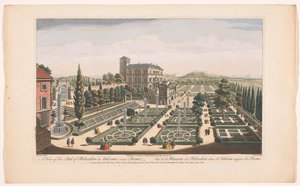 Udsigt over Giardini Vaticani i Vatikanstaten En udsigt over sædet Belvedere i Vaticano nær Rom (titel på objektet) Rom (serietitel) af Robert Sayer