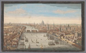 Udsigt over byen London Et generelt billede af byen London, ved siden af ​​Themsen (titel på objektet) London (serietitel) af Robert Sayer