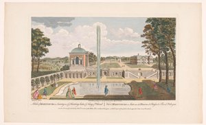 Udsigt over Schloss Moritzburg En udsigt over Moretsburg i Sachsen, et af jer jagtsæder for jer konge af Polen (titel på objektet) Sachsen (serietitel) af Robert Sayer