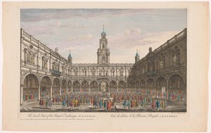 Udsigt over det indre af Royal Exchange i London Indersiden af ​​Royal Exchange i London (titel på objekt) London (serietitel) af Robert Sayer