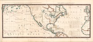 Kort, der indeholder Californiens kyster, New Albion og russiske opdagelser mod nord; med halvøen Kamtschatka, i Asien, over for denne; og øer, spredt over Stillehavet, nord for linjen. Nordamerika og Vesten af Robert Sayer And John Bennett