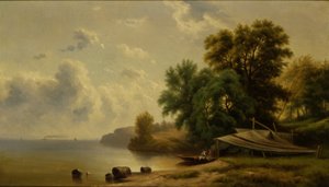 Landskab med Campingplads, n.d. af Robert Seldon Duncanson