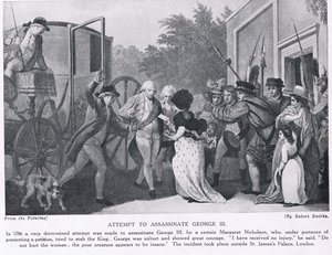 Forsøg på at myrde kong George III, illustration fra 