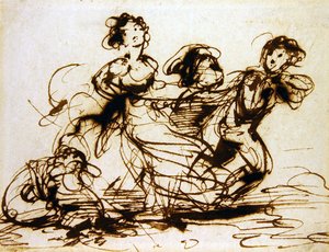 Børn leger (blæk på papir) af Robert Smirke