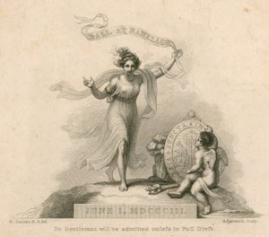 Invitation til et bal i Ranelagh Gardens, Millbank, London, 1. juni 1803 af Robert Smirke