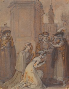 Isabella og Mariana knæler foran hertugen af Robert Smirke