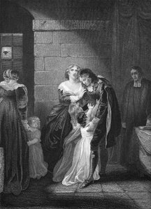 Lord W. Russels sidste interview med sin familie, indgraveret af A.H. Payne af Robert Smirke