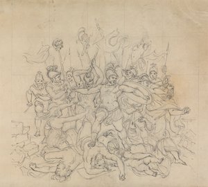 Skitse af en kampscene, fra Shakespeares skuespil, Titus Andronicus af Robert Smirke