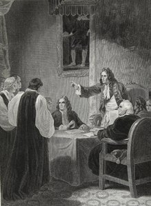 The Bishops before the Privy Council, 1688, indgraveret af George Noble, illustration fra David Humes 