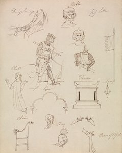 figur Studier for middelalderlige adelige liv af Robert Smirke