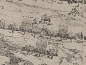 Beskrivelse af Hans Majestæters hære af hest og fod og Sir Thomas Fairefax; den fjortende dag i juni 1645 af Robert Streater or Streeter