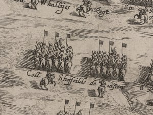 Beskrivelse af Hans Majestæters hære af hest og fod og Sir Thomas Fairefax; den fjortende dag i juni 1645 af Robert Streater or Streeter
