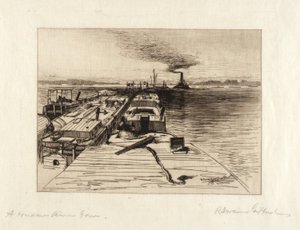 En Hudson River Tow af Robert Swain Gifford